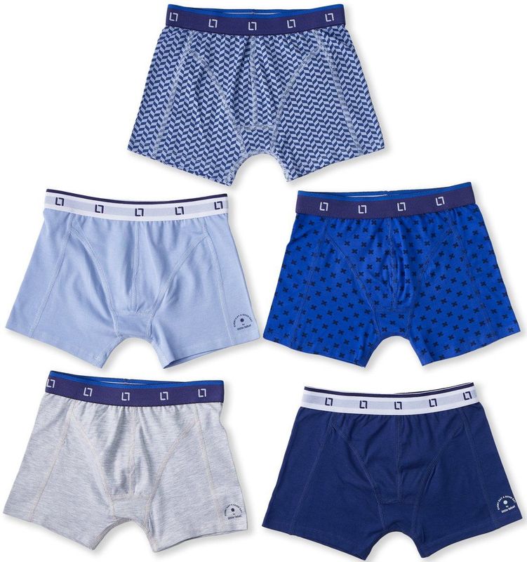 Little Label - Boxershorts - Donkerblauw Palm - Biologische Katoen - 5 Pack