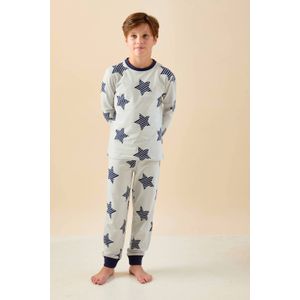 Little Label pyjama met all over print van biologisch katoen blauw