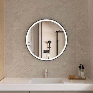 Bella Mirror - Smart Badkamerspiegel - Rond - Mat Zwart - 60CM