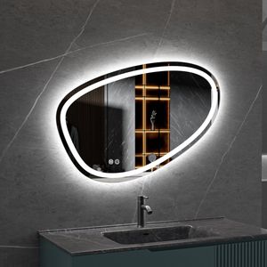 Bella Mirror - Badkamer Spiegel - Asymmetrisch - LED - 90cm Breed - 60cm Hoog