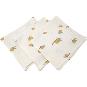 Hydrofiele doek - Set van 3 - Citroentjes - 40 X 38 CM