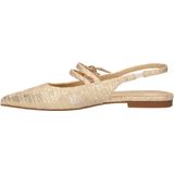 Sacha - Gouden Leren Slingbacks - Geel - Dames - Zwarte Neus