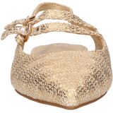 Sacha - Gouden Leren Slingbacks - Geel - Dames - Zwarte Neus