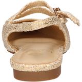 Sacha - Gouden Leren Slingbacks - Geel - Dames - Zwarte Neus