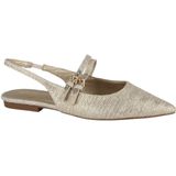 Sacha - Gouden Leren Slingbacks - Geel - Dames - Zwarte Neus