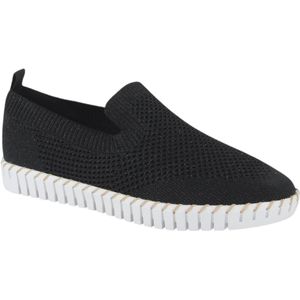 La Strada - 24039-4500 - Instappers - Zwart/Zilver - Knitted Textiel, Rubber Zool