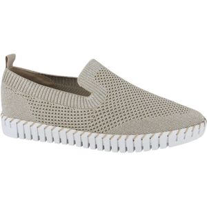 La Strada - 24039-4521 - Instappers - Beige/Silver - Knitted Textiel - Rubber Zool