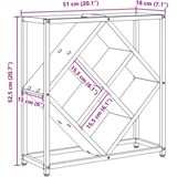 Wijnrek - Zwart Eiken - Hout en Metaal - Ruime Opslag