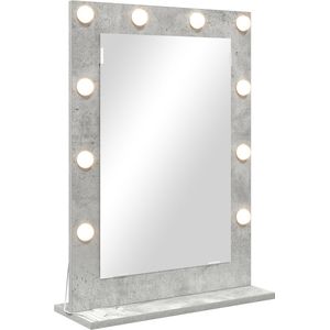 vidaXL - Vanity Spiegel - Betongrijs - Met LED Verlichting