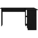 Hoekbureau - Zwart Eiken - Stevig Hout - Modern Uiterlijk