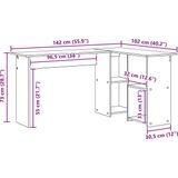 Hoekbureau - Zwart Eiken - Stevig Hout - Modern Uiterlijk