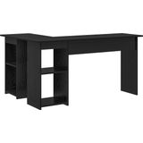 Hoekbureau - Zwart Eiken - Stevig Hout - Modern Uiterlijk