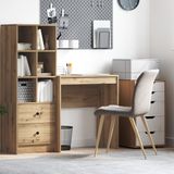 vidaXL - Bureau Artisan - Eiken - Gelaagd Hout - Ruimtebesparend