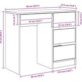 vidaXL Bureau - Wit - Gelaagd Hout - 90x37,5x75 cm