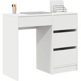vidaXL Bureau - Wit - Gelaagd Hout - 90x37,5x75 cm