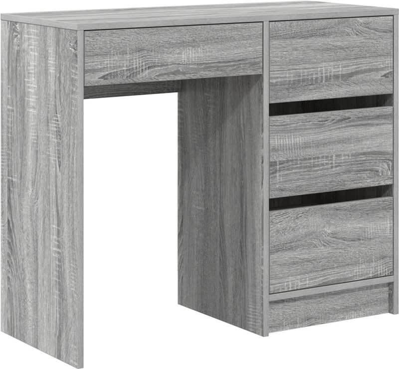 vidaXL - Bureau - Grijs Sonoma - Gelaagd Hout - 90x37,5x75 cm