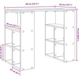 vidaXL - Bureau - Zwart - Geengineerd Hout - 90x50x75 cm