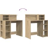 vidaXL Bureau - Sonoma Eiken - Gelaagd Hout - 90x48x101,5 cm