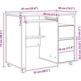 vidaXL Bureau - Grijs Sonoma - Gelaagd Hout - 91x50x77 cm