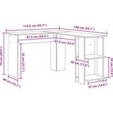 vidaXL - Hoektafel - Bruin - MDF - Ingebouwde Plank