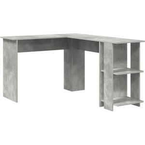 vidaXL - Hoekbureau - Betonnen Grijs - 140x113,5x75cm