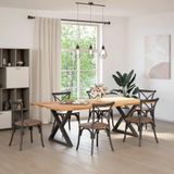 vidaXL Eettafel lichtbruin 240x120x74 cm massief eiken rechthoekig, keukentafel, restauranttafel, restaurant, eetkamertafel, bistrotafel