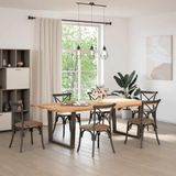 Vidaxl - Esstisch Hellbraun 240x120x74 cm Massivholz Eiche Rechteckig