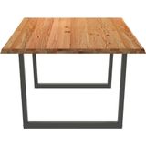 vidaXL Eettafel met boomrand 240x120x74 cm massief hout eiken