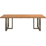 Vidaxl - Esstisch mit Baumkanten 240x120x74 cm Massivholz Eiche Rechteck