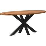 Vidaxl - Esstisch Hellbraun 180x90x74 cm Massivholz Eiche Oval