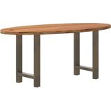 Esstisch Hellbraun 180x90x74 cm Massivholz Eiche Oval vidaXL