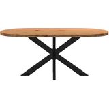 Vidaxl - Esstisch Hellbraun 180x90x74 cm Massivholz Eiche Oval