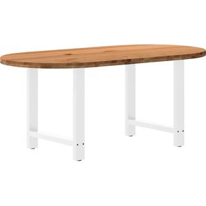 vidaXL Eettafel 180x90x74 cm ovaal massief eikenhout lichtbruin