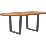 Vidaxl - Esstisch Hellbraun 200x100x74 cm Massivholz Eiche Oval