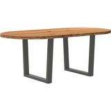 Vidaxl - Esstisch Hellbraun 200x100x74 cm Massivholz Eiche Oval