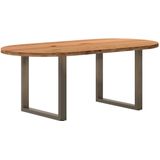Vidaxl - Esstisch Hellbraun 200x100x74 cm Massivholz Eiche Oval