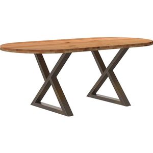Vidaxl - Esstisch Hellbraun 200x100x74 cm Massivholz Eiche Oval