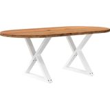 Vidaxl - Esstisch Hellbraun 200x100x74 cm Massivholz Eiche Oval
