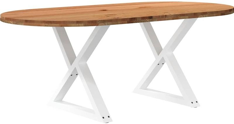 Vidaxl - Esstisch Hellbraun 200x100x74 cm Massivholz Eiche Oval