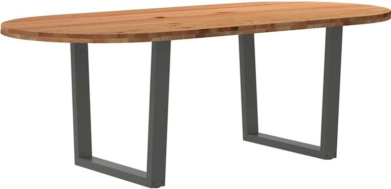Vidaxl - Esstisch Hellbraun 220x100x74 cm Massivholz Eiche Oval
