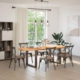 Vidaxl - Esstisch Hellbraun 240x100x74 cm Massivholz Eiche Oval