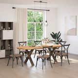 Esstisch Hellbraun 240x100x74 cm Massivholz Eiche Oval vidaXL