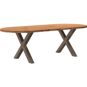 Esstisch Hellbraun 240x100x74 cm Massivholz Eiche Oval vidaXL