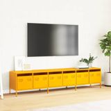 vidaXL TV-Schrank Senfgelb 202x39x43,5 cm Kaltgewalzter Stahl