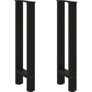 LORIOTH® Stalen Tafelpoten Zwart - 2x2 Stuks Poten voor onder een Tafel