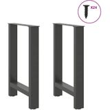 vidaXL - Eettafelpoten - Antraciet - Staal - 2 Stuks