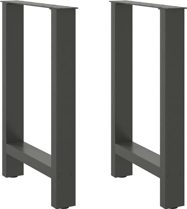 vidaXL - Eettafelpoten - Antraciet - Staal - 2 Stuks