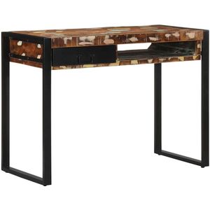 vidaXL Bureau - Meerkleurig - Massief Gerecycled Hout - 100x50x75 cm
