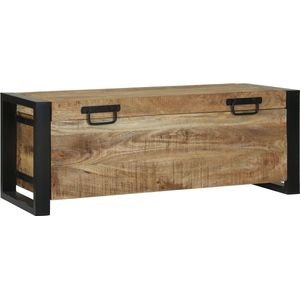 vidaXL industriële stijl mangohouten opbergkist | Massieve kist rustieke decoratieve woonkamer en slaapkamer handgemaakt kwaliteitsontwerp voor huisorganisatie houten oplossing box meubels