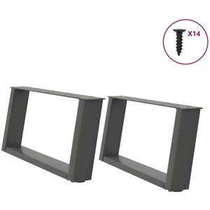 vidaXL - Salontafelpoten - U-vormig - Antraciet - Staal - 2 Stuks